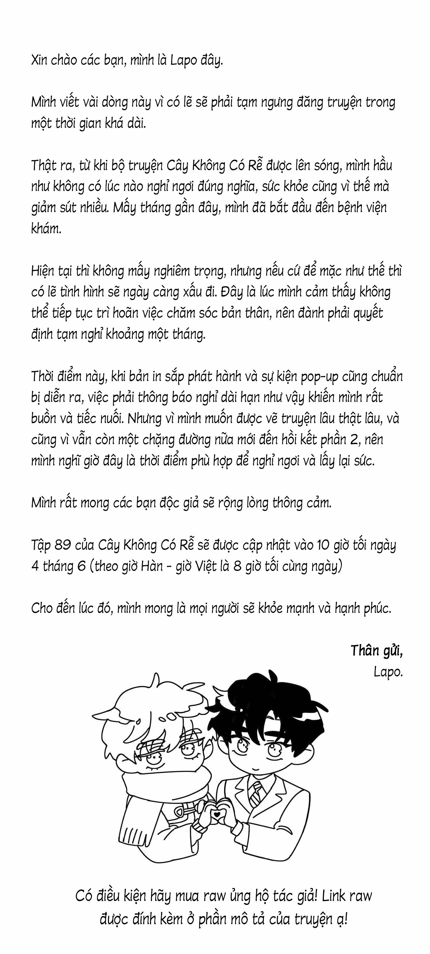 (CBunu) Cây Không Có Rễ Chapter 88.1 Thông báo OFF - Next 