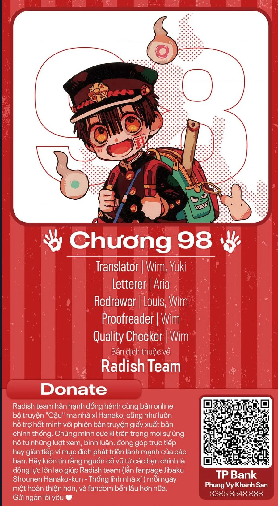 Hanako-Kun Nhà Xí Chapter 98 - Trang 2