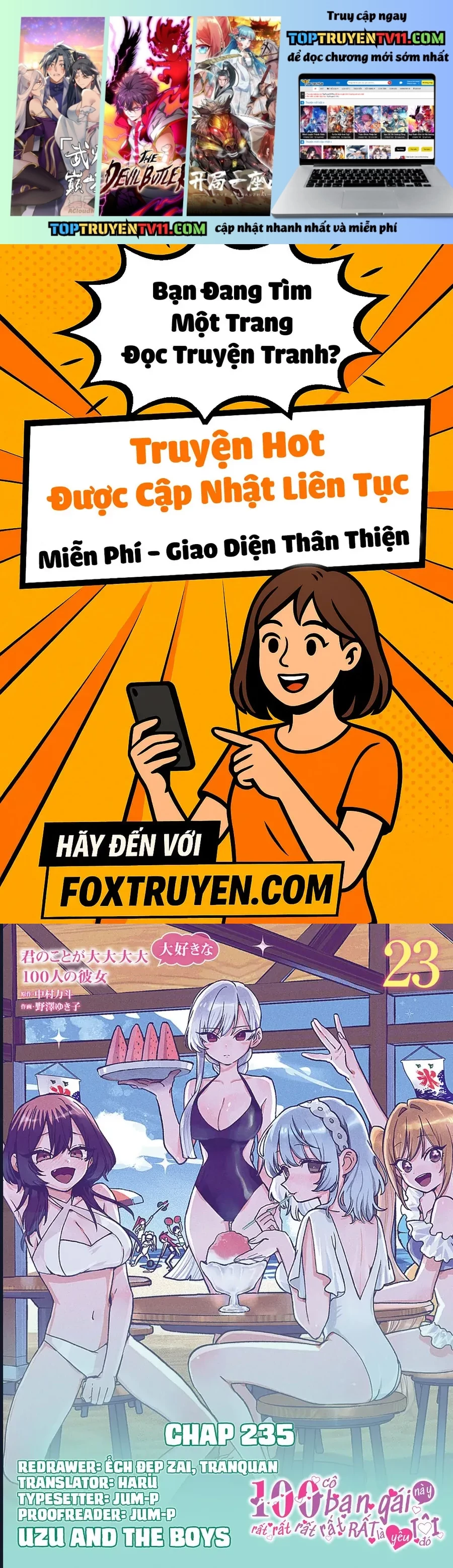 Kimi No Koto Ga Dai Dai Dai Dai Daisuki Na 100-Ri No Kanojo Chapter 235 - Trang 2