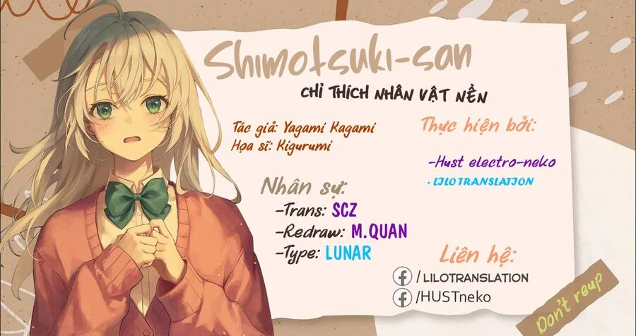 Shimotsuki-san Chỉ Thích Nhân Vật Nền Chapter 17.1 - Trang 2