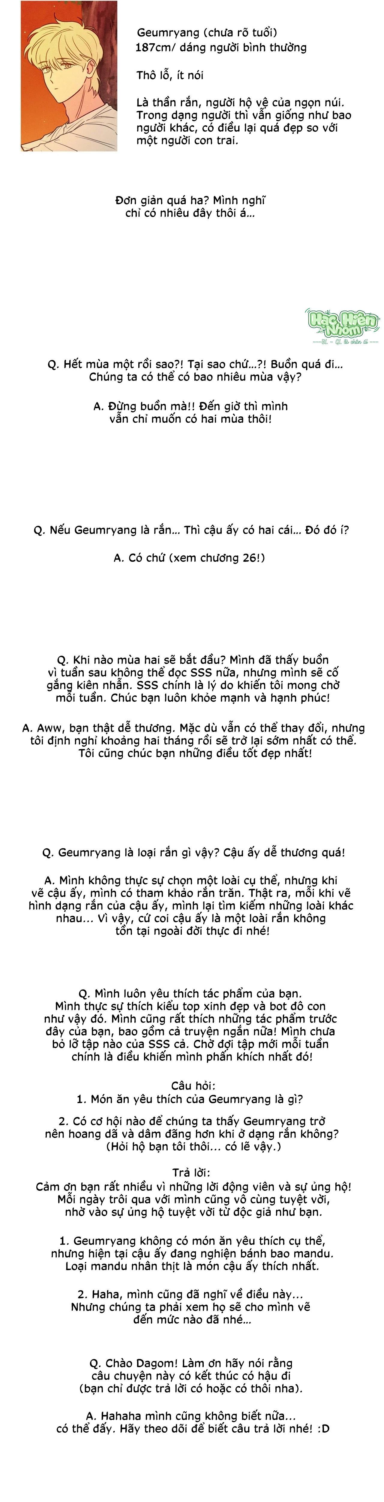 Sự quyến rũ của Thần Rắn Chapter 26.5 creator’ note - Trang 2