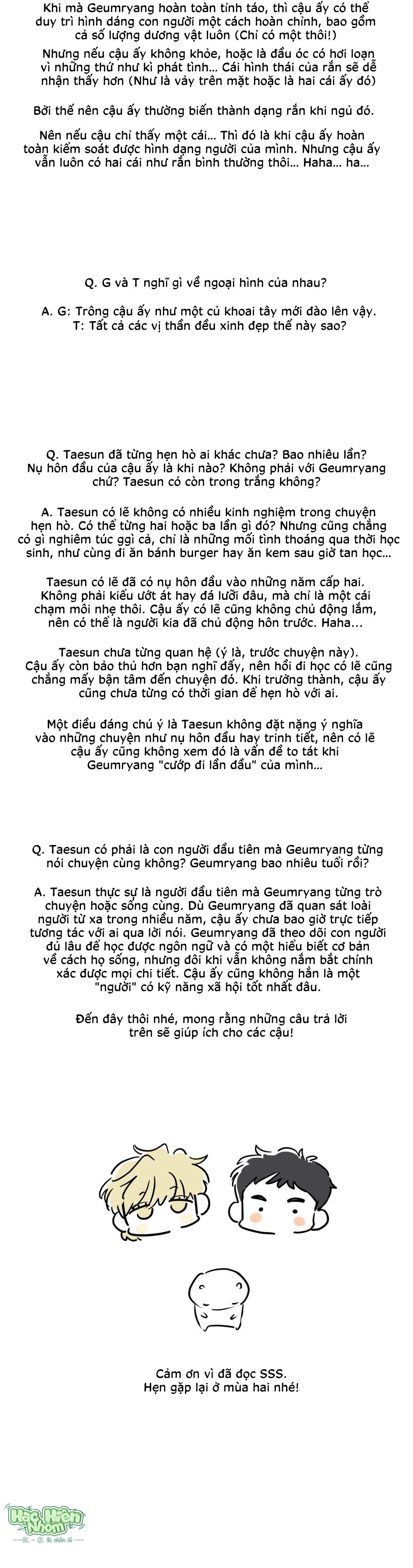 Sự quyến rũ của Thần Rắn Chapter 26.5 creator’ note - Trang 2