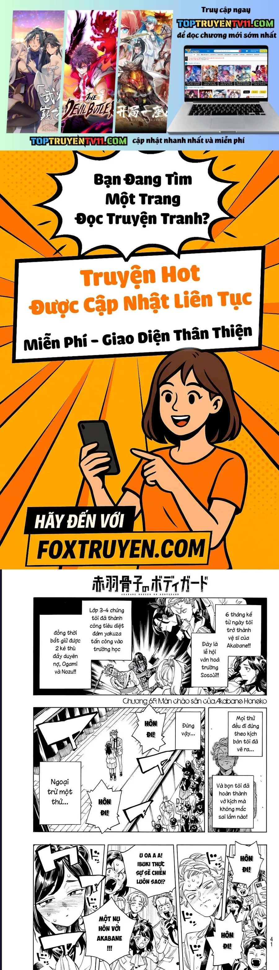 Vệ Sĩ Của Akabane Honeko Chapter 65 - Trang 2